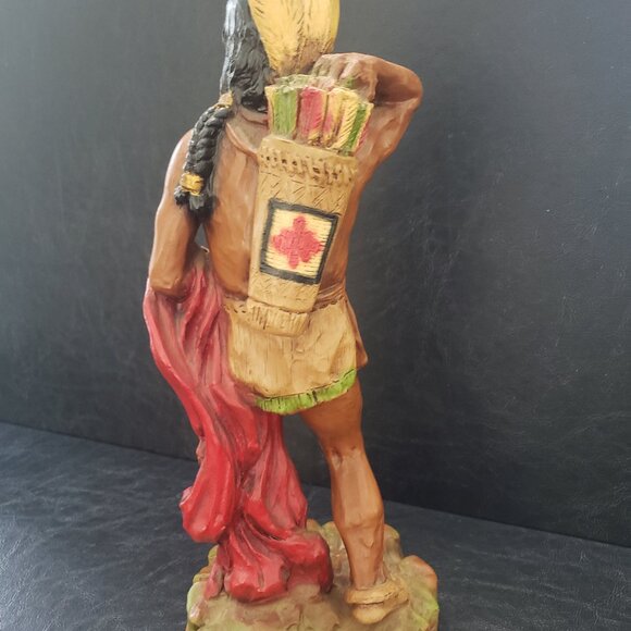 Native American Indian Warrior Brave 14" Statue 1976 Universal Statuary Corp. - Picture 6 of 9